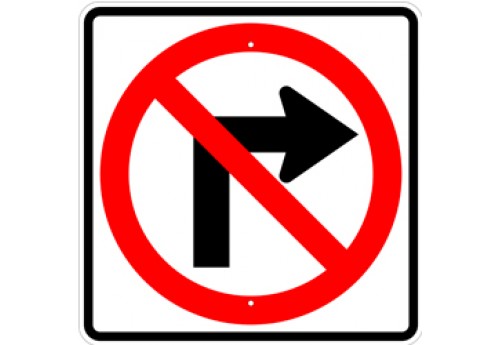 24" No Right Turn